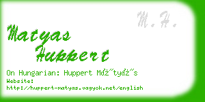 matyas huppert business card